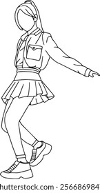 outline of a dancer who is performing a modern dance. an idol who is performing on stage is wearing an orange jacket