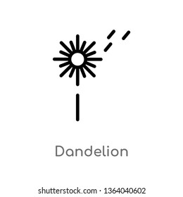 outline dandelion vector icon. isolated black simple line element illustration from nature concept. editable vector stroke dandelion icon on white background