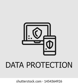 Outline data protection vector icon. Data protection illustration for web, mobile apps, design. Data protection vector symbol.