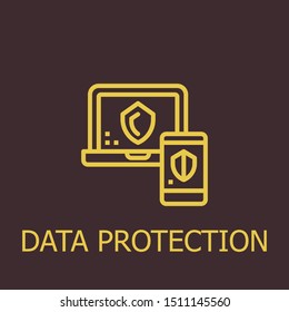 Outline data protection vector icon. Data protection illustration for web, mobile apps, design. Data protection vector symbol.