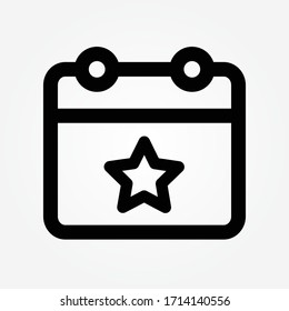 ilustración vectorial del icono de evento de fecha de esquema