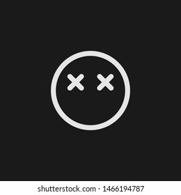 Outline dead vector icon. Dead illustration for web, mobile apps, design. Dead vector symbol.