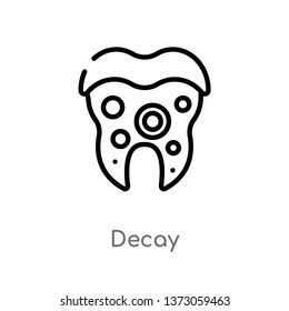 outline decay vector icon. isolated black simple line element illustration from dentist concept. editable vector stroke decay icon on white background