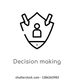 outline decision making vector icon. isolated black simple line element illustration from gdpr concept. editable vector stroke decision making icon on white background