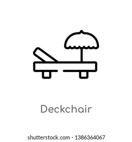 outline deckchair vector icon. isolated black simple line element illustration from general concept. editable vector stroke deckchair icon on white background