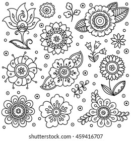 Outline Decorative Hand Drawn Elements Doodle Stock Vector (Royalty ...