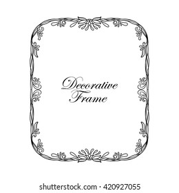 Outline decorative vintage frame. Vector illustration.