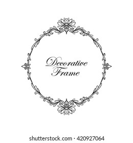 Outline decorative vintage frame. Vector illustration.