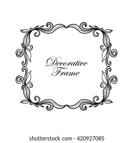 Outline decorative vintage frame. Vector illustration.