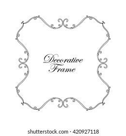 Outline decorative vintage frame. Vector illustration.