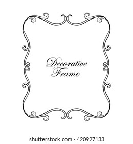 Outline decorative vintage frame. Vector illustration.