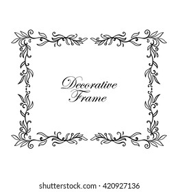 Outline decorative vintage frame. Vector illustration.