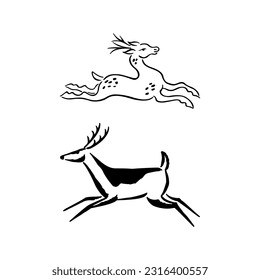 Outline Deer eps vector template