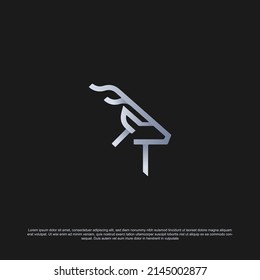 Outline deer head with horn logo design