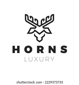 Outline Deer Head  Logo Template Illustration