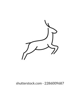 outline deer line art logo vector icon - Vector	