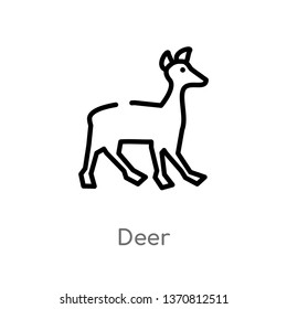outline deer vector icon. isolated black simple line element illustration from animals concept. editable vector stroke deer icon on white background