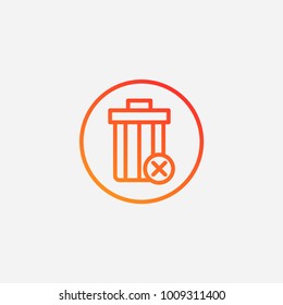 Outline  delete icon. gradient illustration isolated vector sign symbol