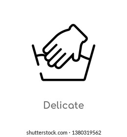 outline delicate vector icon. isolated black simple line element illustration from cleaning concept. editable vector stroke delicate icon on white background