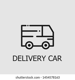 Outline delivery car vector icon. Delivery car illustration for web, mobile apps, design. Delivery car vector symbol.