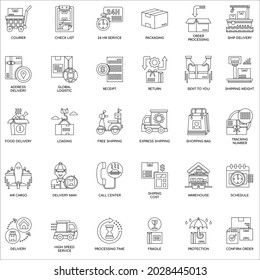 Outline Delivery collection collection icon set