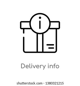 outline delivery info vector icon. isolated black simple line element illustration from delivery and logistics concept. editable vector stroke delivery info icon on white background