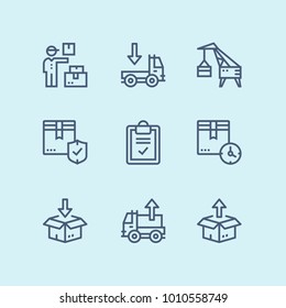 Outline Delivery, shipment, cargo icons for web and mobile design pack 5