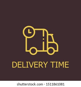 Outline delivery time vector icon. Delivery time illustration for web, mobile apps, design. Delivery time vector symbol.