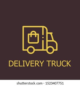 Outline delivery truck vector icon. Delivery truck illustration for web, mobile apps, design. Delivery truck vector symbol.