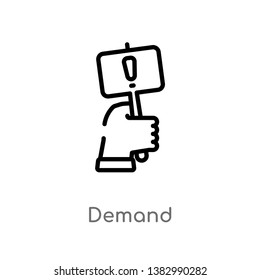 outline demand vector icon. isolated black simple line element illustration from marketing concept. editable vector stroke demand icon on white background