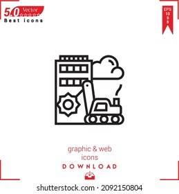Abbruchsymbol im Überblick. Abbruchsymbol, Vektorgrafik einzeln auf weißem Hintergrund. Grafikdesign, Materialdesign, Beste Verkäufer-Symbole, mobile Anwendung, UI UX-Design, EPS10-Format, Vektorgrafik