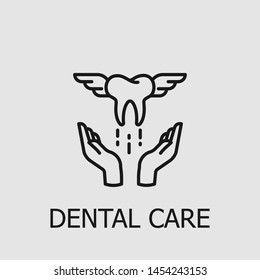Outline dental care vector icon. Dental care illustration for web, mobile apps, design. Dental care vector symbol.