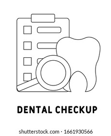 outline dental checkup vector icon. isolated black simple line element illustration from dentist concept. editable vector stroke dental checkup icon on white background