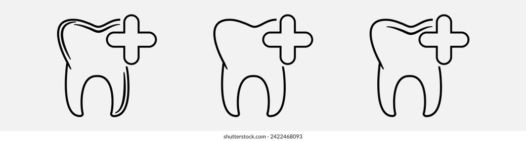 Outline Dental clinic logo set