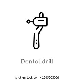 outline dental drill vector icon. isolated black simple line element illustration from medical concept. editable vector stroke dental drill icon on white background