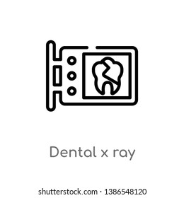 Outline Dental X Ray Vector Icon. Isolated Black Simple Line Element Illustration From Dentist Concept. Editable Vector Stroke Dental X Ray Icon On White Background