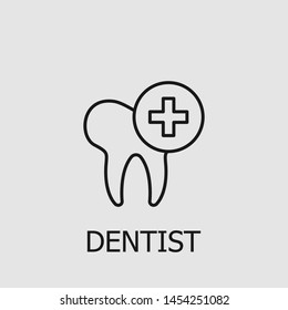 Outline dentist vector icon. Dentist illustration for web, mobile apps, design. Dentist vector symbol.