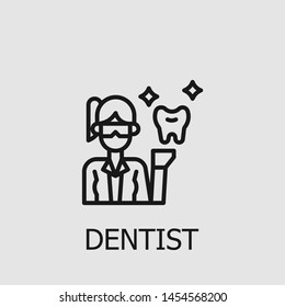 Outline dentist vector icon. Dentist illustration for web, mobile apps, design. Dentist vector symbol.