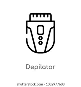 outline depilator vector icon. isolated black simple line element illustration from hygiene concept. editable vector stroke depilator icon on white background