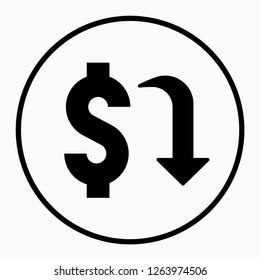 Outline depreciation pixel perfect vector icon