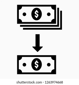 Outline depreciation pixel perfect vector icon
