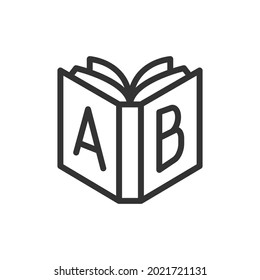 Outline design of abc icon. Premium symbol for UI, app and web. Vector stroke object. Perfect abc line icon.