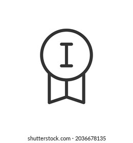 Outline design of award icon. Premium symbol for UI, app and web. Vector stroke object. Perfect award line icon.