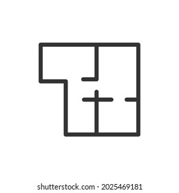 Outline design of blueprint icon. Premium symbol for UI, app and web. Vector stroke object. Perfect blueprint line icon.