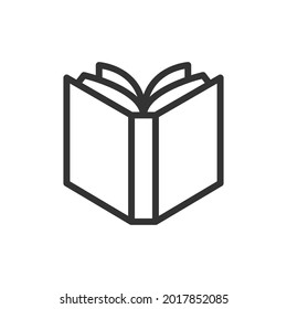 Outline design of book icon. Premium symbol for UI, app and web. Vector stroke object. Perfect book line icon.
