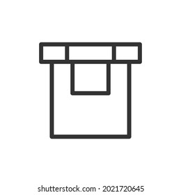 Outline design of box icon. Premium symbol for UI, app and web. Vector stroke object. Perfect box line icon.