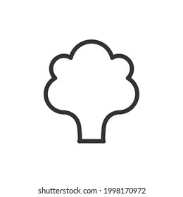 Diseño de esquema del icono de brócoli. Símbolo premium para interfaz de usuario, aplicación y web. Objeto de trazo vectorial. Icono de línea de brócoli perfecto.