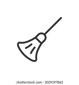 Outline design of broom icon. Premium symbol for UI, app and web. Vector stroke object. Perfect broom line icon.