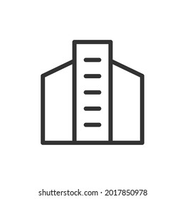 Outline design of building icon. Premium symbol for UI, app and web. Vector stroke object. Perfect building line icon.