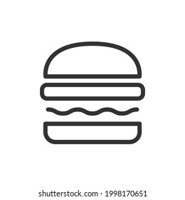 Outline design of burger icon. Premium symbol for UI, app and web. Vector stroke object. Perfect burger line icon.